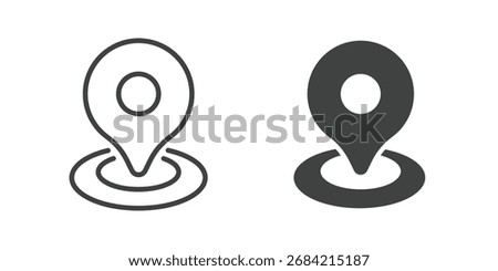 Active Location Icon. Line and glyph solid icon