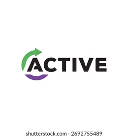Logotipo activo. Símbolo de flecha circular. Vector de íconos.