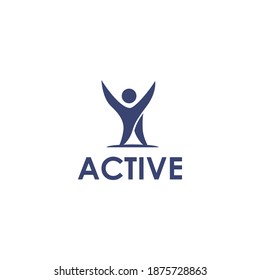 Aktives Logo Design Menschen Moderner Vektorgrafik