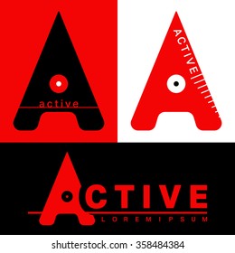 Active logo template. Letter A logotype. Logos for corporate identity. Vector illustration.