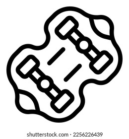 Active longboard icon outline vector. Skate activity. Sport city