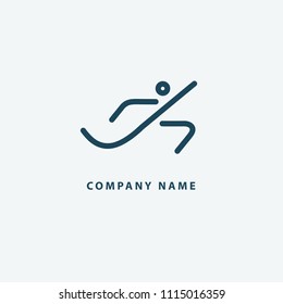 Active man icon. Vector flat modern logotype design speech bubble and people. Dance studio logo design vector template. Abstract human figure logotype. Sport, yoga ,fitness, gym, charging