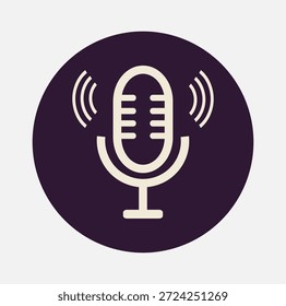 Ícone de Gravação de Áudio do Microfone Ativo