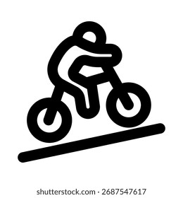 Active modern riding bicycle icon set for sports, travel, and healthy lifestyle design