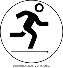 Active movement icon running figure in modern style  