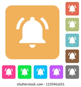 Active notification flat icons on rounded square vivid color backgrounds.