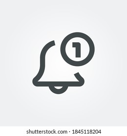 símbolo de icono de notificación activa aislado en fondo blanco. Ilustración vectorial