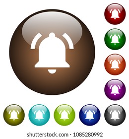 Active notification white icons on round color glass buttons