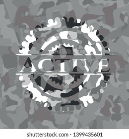 Active on grey camo pattern