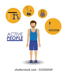 Active People and fitness lifestyle design, vector illustration eps 10
