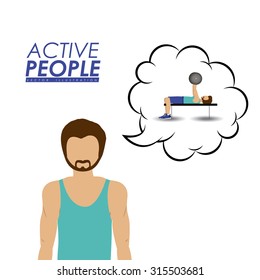 Active People and fitness lifestyle design, vector illustration eps 10