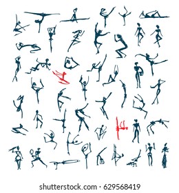 Active people set, sketch for your design