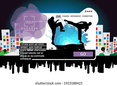 Active People. Sport Background Ready For Poster Or Banner, Vector