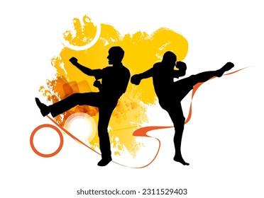 Active people. Sport background ready for poster or banner, vector.