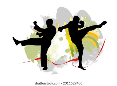 Active people. Sport background ready for poster or banner, vector.