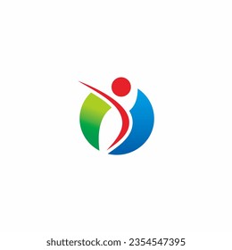 Imagen vectorial de logotipo deportivo de personas activas
