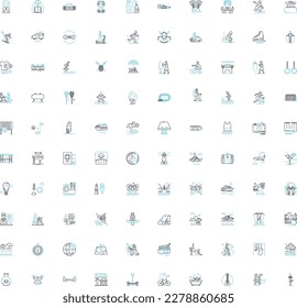 Active people vector line icons set. Active, People, Athletic, Energetic, Dynamic, Vigorous, Bustling illustration outline concept symbols and signs