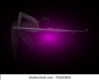 active person, billiards styled athlete vector, purple pool