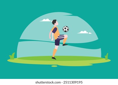 Active Playtime in Soccer Game Illustration