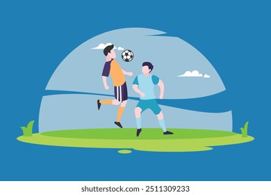 Active Playtime in Soccer Game Illustration
