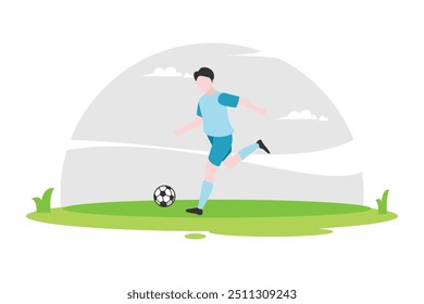 Active Playtime in Soccer Game Illustration