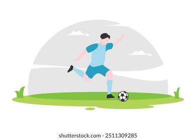 Active Playtime in Soccer Game Illustration