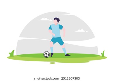 Active Playtime in Soccer Game Illustration