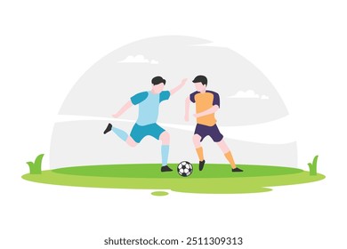 Active Playtime in Soccer Game Illustration