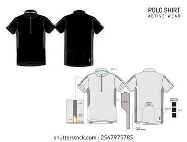 ACTIVE POLO SHIRT WITH COMBO COLOUR AND DETAIL INFORMATION