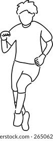 Dibujo de línea de pose activa de un jugador de fútbol