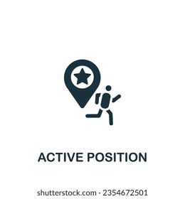 Active position icon. Monochrome simple sign from critical thinking collection. Active position icon for logo, templates, web design and infographics.