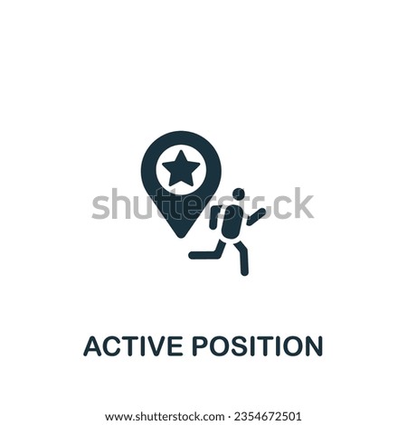 Active position icon. Monochrome simple sign from critical thinking collection. Active position icon for logo, templates, web design and infographics.
