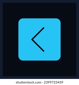 Active previous action button UI element template. Editable isolated vector dashboard component. Flat user interface. Visual data presentation. Web design widget for mobile application with dark theme