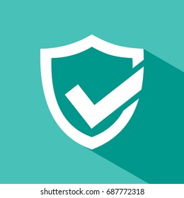 Active protection shield icon with shade on a green background