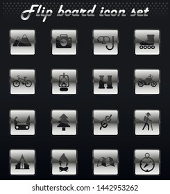 active recreation flip mechanical icons for user interface design