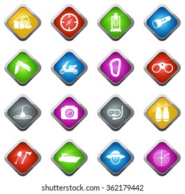 Active recreation glossy web icon set