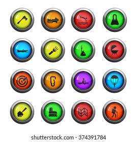 Active recreation icon for web sites and user interface