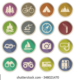 Active recreation label icons for web