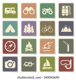 Active recreation label icons for web