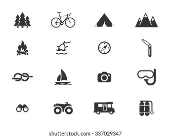 Active recreation simply icons for web