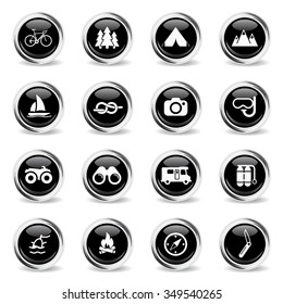 Active recreation simply icons for web