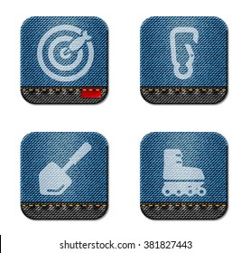 Active recreation simply icons for web and user interface