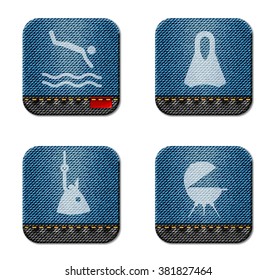 Active recreation simply icons for web and user interface
