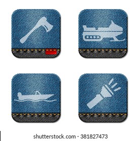 Active recreation simply icons for web and user interface