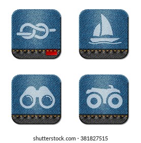 Active recreation simply icons for web and user interface