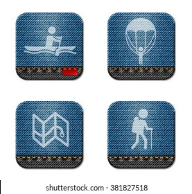 Active recreation simply icons for web and user interface