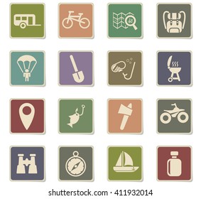 Active recreation simply icons for web and user interface