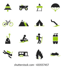 Active recreation simply icons for web and user interfaces