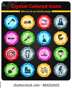 Active recreation simply icons for web and user interface