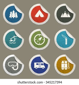 Active recreation sticker icons for web